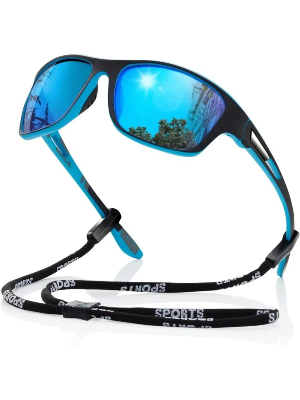 Polarized Sports Sunglasses for Men - UV400 Protection, Wrap Around Goggles for